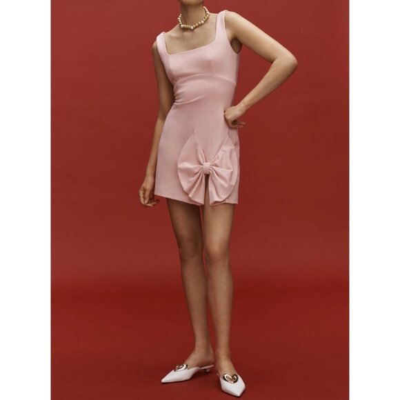 Anthropologie Elliatt Rays Size L Sleeveless Pink Mini Dress W/ Bow Detail - Picture 1 of 7